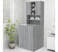 HXZZXS Mobile per Lavatrice con Ante Grigio Sonoma Legno Multistrato 70,5x25,5x90 cm Mobile Alto Armadio Bagno Mobile Prodotti Bagno Mobile Lavatrice Incasso Armadietto Lavatrice Mobiletto con Ante