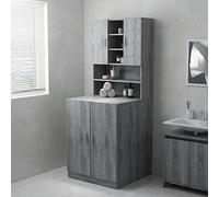 HXZZXS Mobile per Lavatrice con Ante Grigio Sonoma Truciolato 71x71,5x91,5 cm Mobile Alto Armadio Bagno Mobile Prodotti Bagno Mobile Lavatrice Incasso Armadietto Lavatrice Mobiletto con Ante