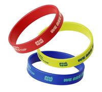Hy-Pro 3 braccialetti in silicone con licenza ufficiale FIFA World Cup 2026, confezione da 3 braccialetti da uomo in rosso, giallo e blu, design ufficiale FIFA World Cup 2026, 6,5 cm