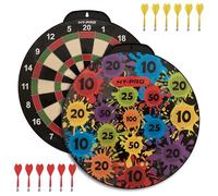 Hy-Pro Bersaglio magnetico a due lati, gioco di freccette sicuro, bersaglio per bambini, 12 freccette, 4 diversi giochi da 1,18", per interni ed esterni, gioco di freccette magnetico, a partire dai 3
