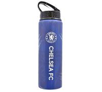 Hy-Pro - Borraccia in alluminio con licenza ufficiale Chelsea F.C., 750 ml, colore blu, cannuccia pieghevole integrata, a prova di perdite, leggera, ottima idea regalo per calcio