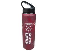 Hy-Pro Borraccia in alluminio con licenza ufficiale West Ham United F.C., 750 ml, cannuccia pieghevole integrata, a prova di perdite, leggera, ottima idea regalo per il calcio