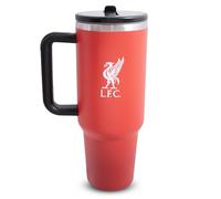 Hy-Pro Borraccia termica con manico e cannuccia, con licenza ufficiale Liverpool, 1,18 l, portatile, per sport e uso quotidiano, design in acciaio inox