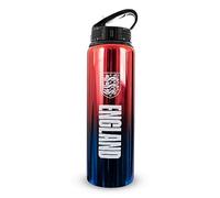 Hy-Pro Borraccia UV in alluminio con licenza ufficiale England FA da 750 ml | cannuccia pieghevole integrata, finitura neocroma, a prova di perdite, leggera, senza BPA