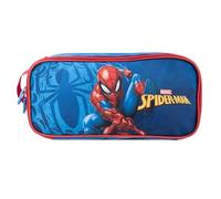 Hy-Pro Borsa per stivali con licenza ufficiale Spiderman, con cerniera e grafica frontale per riporre kit sportivi, borsa per scarpe blu e rossa con design a rete