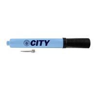 Hy-Pro Grande pompa di gonfiaggio portatile a doppia azione con licenza ufficiale del Manchester City, adatta anche per rugby, basket, netball, leggera con ago, per tutti i palloni sportivi
