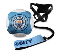 Hy-Pro Licenza ufficiale Manchester City Football Kick Trainer - Cintura regolabile per allenamento da calcio, per allenamento da solo, per palline di taglia 3-5, sistema portatile per uso domestico e