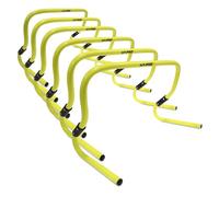 Hy-Pro Ostacoli da allenamento, set da 6, altezza regolabile da 15,2 a 30,5 cm, giallo fluorescente, allenamento di velocità e agilità, attrezzatura sportiva multifunzione