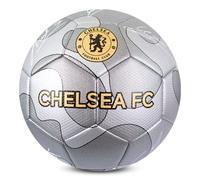 Hy-Pro Pallone da calcio con licenza ufficiale Chelsea F.C. Silver Camo Signature | Taglia 5, Blues, allenamento, partita, merchandising, da collezione per bambini e adulti