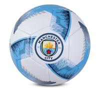 Hy-Pro Pallone da calcio con licenza ufficiale Mancehster City F.C., taglia 5, design Blitz, merchandising Man City, allenamento, partita, collezione per bambini e adulti