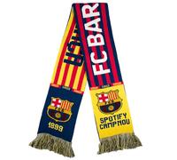 Hy-Pro Sciarpa con licenza ufficiale FC Barcelona, sciarpa per tifosi di calcio in jacquard HD, con iconico marchio del club, multicolore