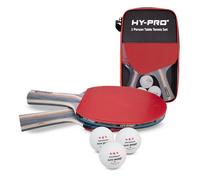 Hy-Pro Set da ping pong - 2 persone, 2 racchette, 3 palline, borsa portaoggetti, palline da ping pong a 3 stelle, racchette da ping pong e palline di alta qualità