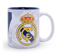 Hy-Pro Tazza con licenza ufficiale Real Madrid CF, 325 ml, in ceramica, lavabile in lavastoviglie, adatta al microonde, per bevande calde, tè e caffè, merchandising del Real Madrid, idea regalo per