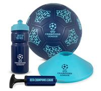 Hy-Pro UEFA Champions League Street Ball Set con licenza ufficiale, UCL, misura 5, palla morbida, pompa, bottiglia di plastica riutilizzabile da 500 ml, 4 coni, merchandise, set regalo