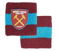 Hy-Pro West Ham F.C., braccialetto in cotone con licenza ufficiale | 2 pezzi, fascia tergisudore, per bambini, adulti, unisex, traspirante, per calcio, corsa, sport, palestra, tennis, esercizio fisico