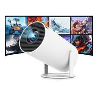 HY300 Pro Mini Portable Projector, Smart Projector Auto Horizontal Correction 1080P, Brightness 160 ANSI Outdoor Movie Projector Compatible with Phone, Wi-Fi 6 Bluetooth 5.2 Android 13
