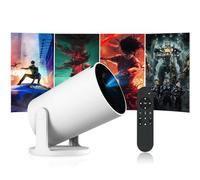 HY300 Pro + Mini proiettore portatile, Smart Projector Auto Orizzontale Correction 1080P, Brightness 200 ANSI Outdoor Movie Projector Compatibile con Phone, Wi-Fi 6 BT5.2 Android 13