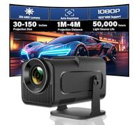 HY320 - Proiettore video portatile con Wi-Fi e Bluetooth - 1920 x 1080P e 300 ANSI, Android 11, correzione trapezoidale automatica, supporto regolabile per home theater, esperienza cinematografica e