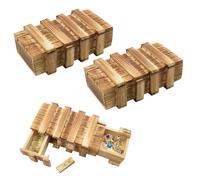 Hyacinthy Confezione da 2 piccole scatole puzzle in legno con scomparti, compiti di pensiero per adulti, mini cassettiera per soldi, gioielli, giocattoli IQ per bambini, 15 cm x 8 cm x 5 cm