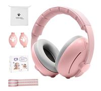 HyAdierTech 2 in 1 Cuffie Neonato Antirumore,Protettori Acustici per Neonati,Regolabili Cuffie Protezione Dormire Bambini,Archetto Regolabile,Ideale per il Sonno,Viaggi,Feste,Fino a 48 Mesi (rosa)