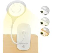 HyAdierTech Lampada da Scrivania LED con Pinza, 40 LED, lampada da libro per la protezione degli occhi, 3 colori * 3 luminosità, Lampada Libro USB Ricaricabile, Portabile, Scrivania, Letto, Viaggi