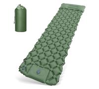 HyAdierTech Materassino da Campeggio, Materasso Gonfiabile Singolo Ultraleggero, Portatile Materassino Campeggio Autogonfiante con Cuscino Pompa a Pedale per Campeggio Spiaggia Escursionismo (Verde)