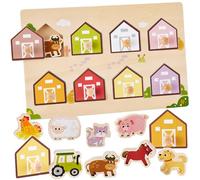 HYAKIDS Animali da Puzzle Legno Bambini, con Maniglie, Montessori Educativi per Bambino, Giochi Educativi Giocattoli Regalo Natale 1 2 3 Anni Femmina Maschio