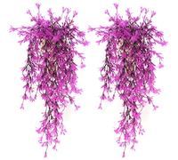 Hyakoz 2 Pezzi Edera Finta Finta Pianta Rampicante Piante Finte da Esterno Piante Artificiali Sospese per Cucina, Balconi, Giardini, Soggiorno Rosa Rossa