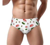 Hyaszst Slip a Triangolo da Uomo, a Forma di Triangolo, con Elastico in Vita, Slip Sexy da Uomo,Funghi Rossi Autunnali,Come Mostrato,XL