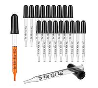 Hyber&Cara pipetta contagocce graduata in vetro da 1 ml con bulbo in gomma per medicina liquida, olio essenziale, trucco artistico, laboratorio, confezione da 20