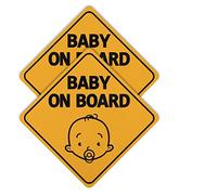 Hyber&Cara Targa magnetica per auto, con scritta in lingua inglese “Baby on board”, anti-sbiadimento, riflettente di notte, resistente alle intemperie, confezione da 2 pezzi