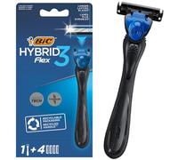 Hybrid 3 Flex Nano Tech, 1 manico e 4 ricariche, lame per depilazione manuale, lama da barba per rimuovere peluria, rasoio da uomo per una rasatura liscia