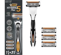 Hybrid 5 Flex Rasoio Ricaricabile Da Uomo, Starter Kit Con Manico E Lame Di Rica