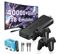 Hybrid DVB T2 Retro Game Stick, console per videogiochi a doppio sistema, oltre 40.000 giochi integrati, 18 emulatori, uscita 1080P, console emulatore con doppio controller wireless, Plug&Play