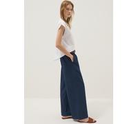 HYBRID, Pantaloni Palazzo Blu In Puro Cotone A Righe, Donna, Blu, Taglia: L