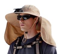 Hybrid Power Cooling Headgear - USB Solar Charging, High Airflow Adjustable Ventilator, Lightweight Sun Protection Fabric, Reinforced Wide Shade Brim, Extreme Heat Outdoor Gear | for Hiking