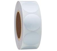 Hybsk Etichette rotonde, adesive, da 25 mm, una confezione contiene 1000 adesivi, color argento metallizzato 1 Roll White