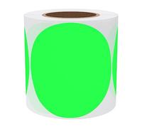 Hybsk Etichette rotonde per codifica a colori con punti circolari per l'organizzazione dell'inventario di magazzino (10 cm, verde fluorescente)