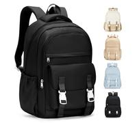 HYC00 Zaino Scuola Media e Superiore per Ragazza Ragazzo Zaini Scuola Leggero Zaino Università Donna Porta Pc Casual Daypack Zainetto Scuola Elementar Bambini Zainetti per Viaggi Lavoro Affari, Nero