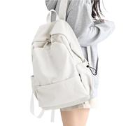 HYC00 Zaino Scuola Media Ragazza Zainetto Università Donna Zaini Scuola Superiore Ragazza Zaino per Scuola Casual Daypack Zaini Scolastici Cartelle Leggero Laptop Bag School Back Pack, Bianco