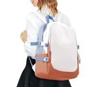 HYC00 Zaino Scuola Superiore Ragazza,Zaino da Scuola Media Ragazzo Zainetto Università Leggero College Casual Daypacks, Zaino PC 14 Pollici Zaini Scuola Cartella Adolescente,Arancione con Azzurro