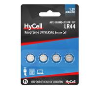 Hycell 1516-0024 Pile a Bottone Alcaline Set Batterie 4X Lr44 1,5V, V13Ga, Lr44/