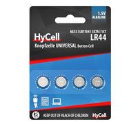 Hycell 1516-0024 Pile a Bottone Alcaline Set Batterie 4X Lr44 1,5V, V13Ga, Lr44/A76