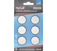 HyCell Pile a bottone al litio CR2430 3V, 6 pezzi, lunga durata, per calcolatrice, bilancia, orologio, chiave dell'auto, apri garage, telecomando, luce