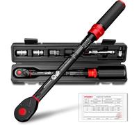 HYCHIKA Chiave Dinamometrica 1/2" 40-220 Nm - Precisione ±2%, 72 Denti Doppio Senso, Sistema Click, con Adattatore 3/8", Prolunga e Bussole (17, 19, 21mm).