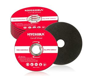 HYCHIKA Dischi da Taglio, Dischi 10 pezzi Dischi da Taglio in Metallo e Acciaio Inossidabile, 125 Metallo Acciaio INOX per Smerigliatrice Angolare 125 MM x 1,2 MM x 22,2 MM