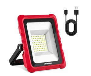HYCHIKA Faro LED Ricaricabile,20W 2000 lumen 6500K Con Porte Di Ricarica Usb E Tipo C, Ip65 Impermeabile, Adatto Per Campeggio All'Aperto, Cantieri