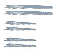 HYCHIKA Lame per Sega a Gattuccio 6 PCS, Lama per Sega a Sciabola 240mm per Taglio Metallo e Legno, Compatibile con Maggior Parte delle Marche, con Scatola di Plastica