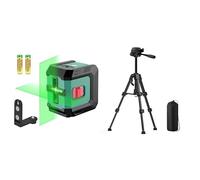 HYCHIKA Livella Laser Autolivellante con Treppiede, Livella Laser Verde Regolabile con 3 Livelli di Luminosità, Livello Laser 15M con Magnetica Supporto, 2 Batterie AA, Uso Interno ed Esterno