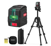 HYCHIKA Livella Laser Autolivellante con Treppiede - Livello Laser Verde a Croce